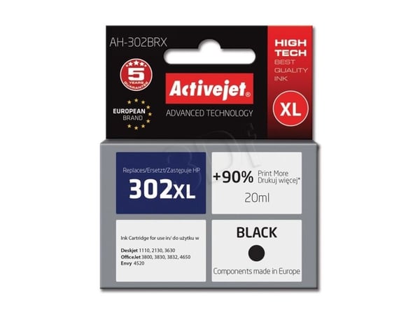 Activejet AH-302BRX, Høyt (XL) utbytte, Pigmentbasert blekk, 20 ml, 900 sider, 1 stykker, Enkeltpakke