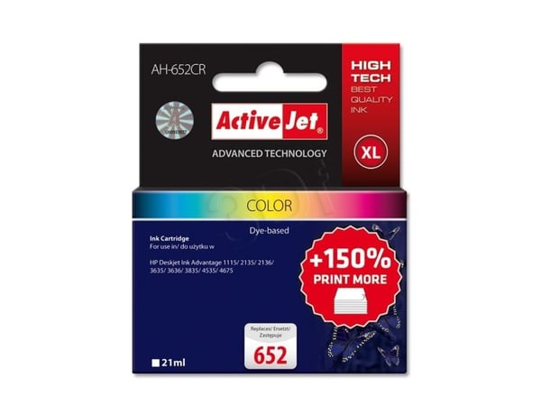 Activejet AH-652CR, Høyt (XL) utbytte, Fargestoffbasert blekk, 21 ml, 500 sider, 1 stykker, Enkeltpakke