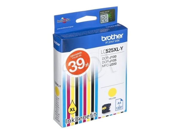Brother LC529XL-Y - Super High Yield - gul - original - blekkpatron - for Brother DCP-J100, DCP-J105, DCP-J200