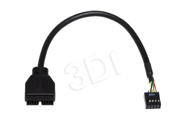 Akyga - Intern USB-adapter - 20-pins USB 3.0-plugg (hann) til 10-pins USB-kontakt (hunn) - 20 cm - grå