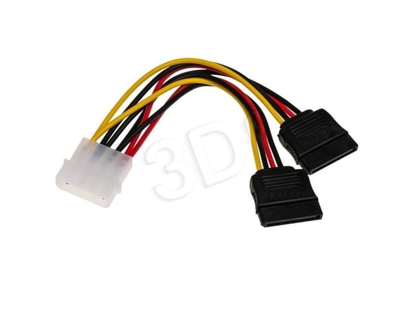 Akyga - Strømforsyningsadapter - 4-PIN intern strøm (hun) til SATA strøm (han) - 15 cm