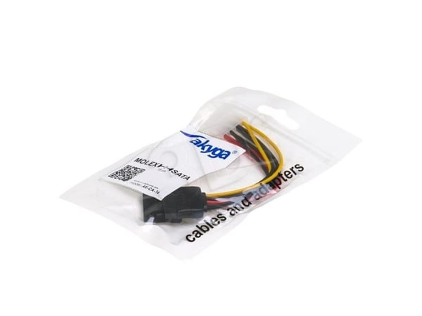 Akyga - Strømforsyningsadapter - 4-PIN intern strøm (hun) til SATA strøm (han) - 15 cm