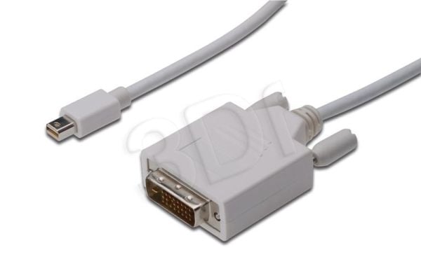 ASSMANN - DisplayPort-kabel - dobbeltlenke - Mini DisplayPort (hann) til DVI-D (hann) - 2 m - formstøpt, tommelskruer - hvit
