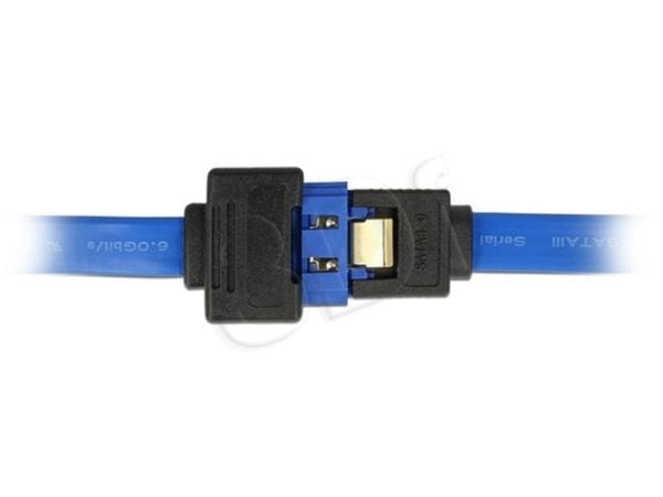 Delock - SATA-forlengelseskabel - Serial ATA 150/300/600 - SATA (R) til SATA (P) hasp - 50 cm - blå