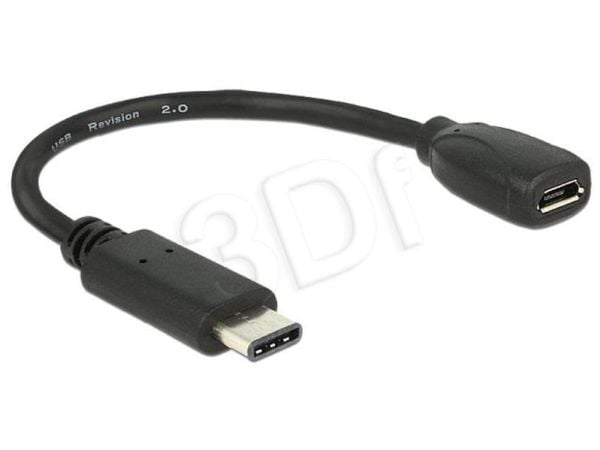 Delock - USB-adapter - USB-C (hann) til Micro-USB type B (hunn) - USB 3.1 - 15 cm - svart