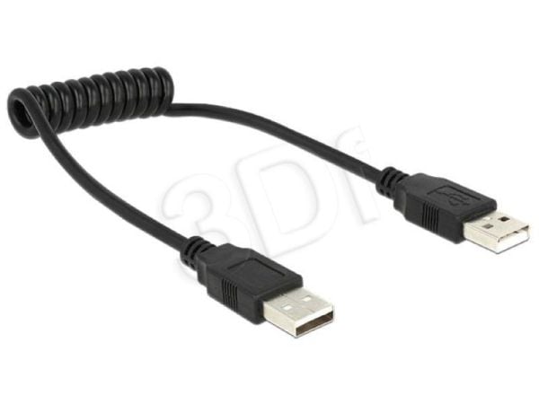 Delock - USB-kabel - USB (hann) til USB (hann) - USB 2.0 - 60 cm - rullet sammen - svart