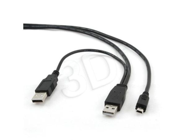 Gembird CCP-USB22-AM5P-3 - USB-kaapeli - mini-USB tyyppi B (uros) - USB (uros) - 90 cm - muotoiltu - musta