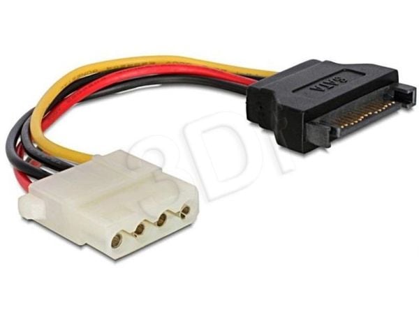 Cablexpert CC-SATA-PS-M - Strømadapter - SATA-strøm (hann) til 4-pin intern strøm (hunn) - 15 cm