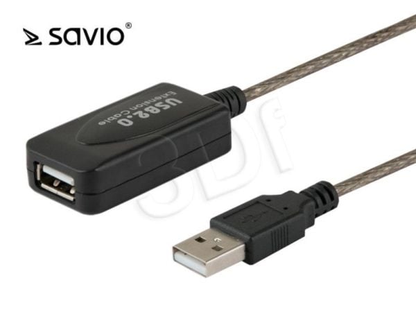 SAVIO CL-76 - USB-forlengelseskabel - USB (hunn) til USB (hann) - USB 2.0 - 5 m - aktiv