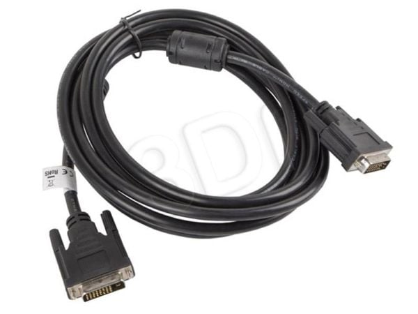 Lanberg - DVI-kabel - dobbeltlenke - DVI-D (hann) til DVI-D (hann) - 3 m - tommelskruer - svart
