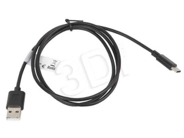 Lanberg CA-USBO-10CC-0010-BK, 1 m, USB A, USB C, 2.0, 480 Mbit/s, musta