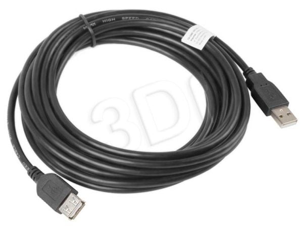 Lanberg - USB-forlengelseskabel - USB (hann) til USB (hunn) - USB 2.0 - 5 m - svart