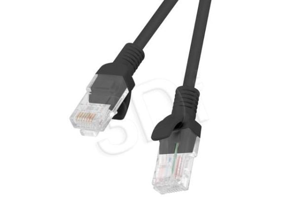 Lanberg - Koblingskabel - RJ-45 (hann) til RJ-45 (hann) - UTP - CAT 5e - flertrådet - svart, RAL 9004