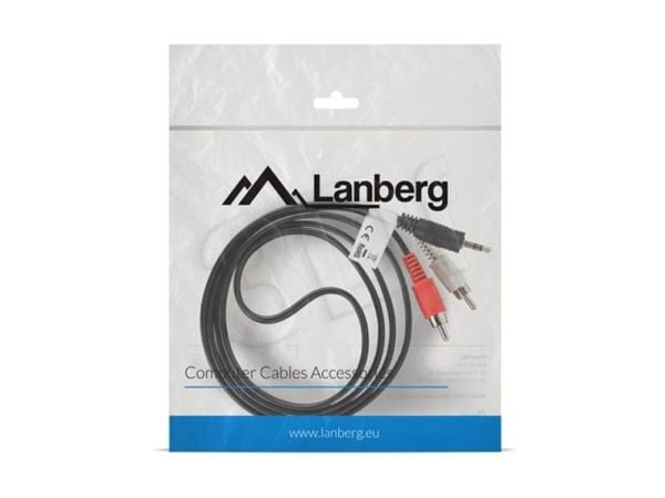 Lanberg - Lydkabel - mini-phone stereo 3.5 mm hann til RCA x 2 hann - 1.5 m - svart
