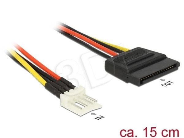 Delock - Strømadapter - 4-pin mini-strømkontakt (hann) til SATA-strøm (hann) - 15 cm