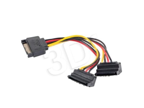 Lanberg - SATA-kabel - SATA-strøm (hann) til SATA-strøm (hunn) vinklet - 15 cm - vinklet