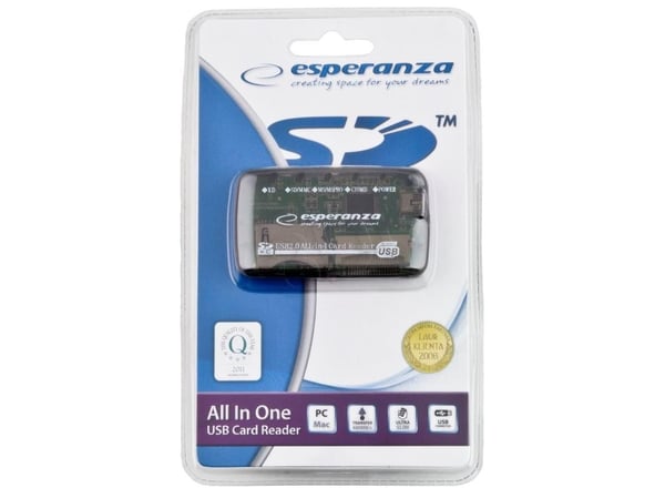 Esperanza EA117 - Kortleser - alt-i-1 (SD, MMC, xD, MS, CF, MS PRO, Microdrive) - USB 2.0