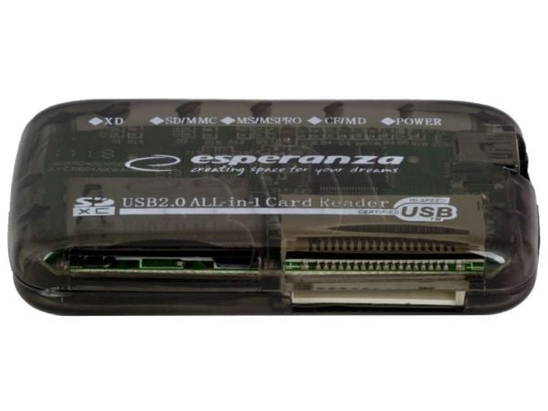 Esperanza EA117 - Kortleser - alt-i-1 (SD, MMC, xD, MS, CF, MS PRO, Microdrive) - USB 2.0