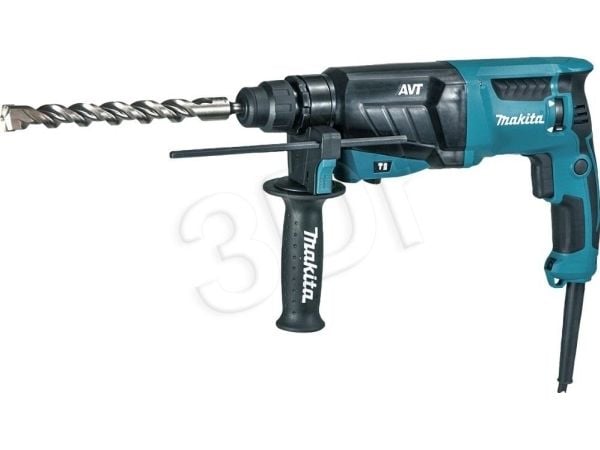 Makita HR2631FT, SDS Plus, Sort, Blå, 2,6 cm, 4600 RPM, 2,4 J, 1,3 cm