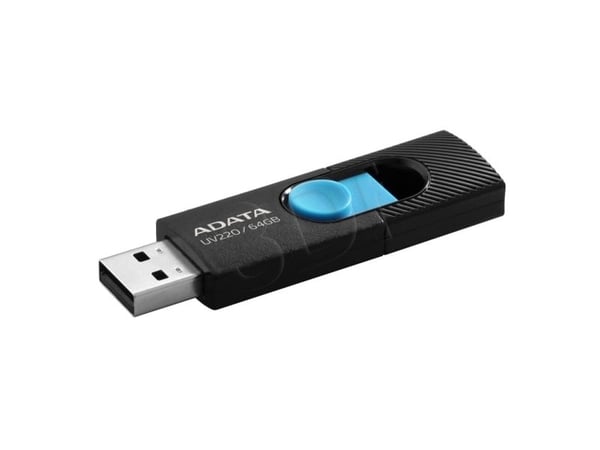 ADATA UV220 - USB flash-enhet - 64 GB - USB 2.0 - svart/blå