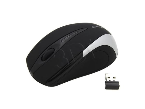 Esperanza EM101S - Mus - optisk - 3 knapper - trådløs - 2.4 GHz - USB trådløs mottaker - sølv