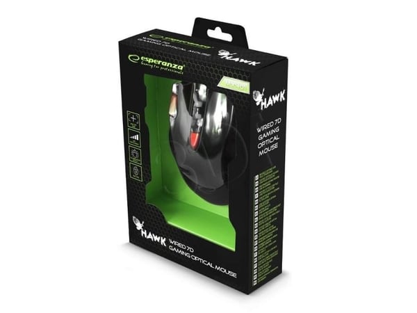 extreme MX401 HAWK - Mus - högerhänt - optisk - 7 knappar - kabelansluten - USB - svart-röd