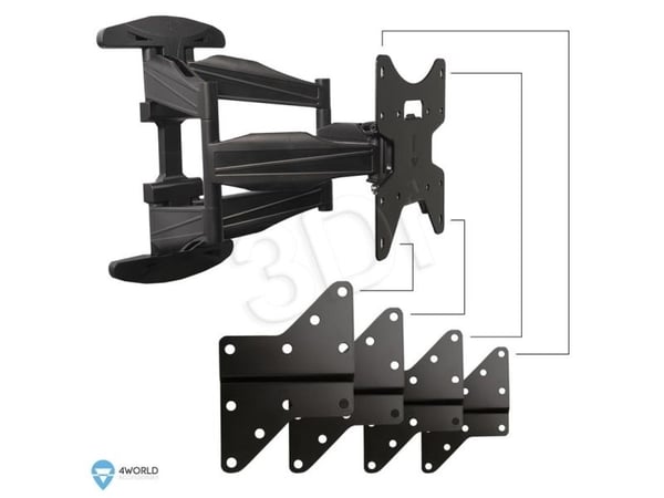 4World - Brakett - for flatpanel - svart - skjermstørrelse: 32"-75" - veggmonterbar