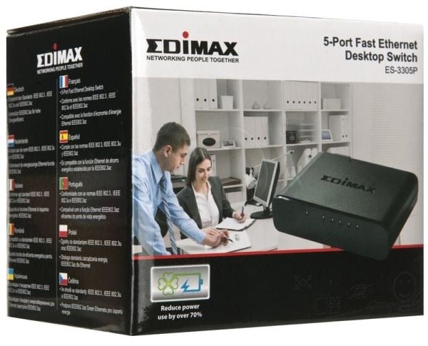 Edimax ES-3305P - Switch - ikke-styrt - 5 x 10/100 - stasjonær