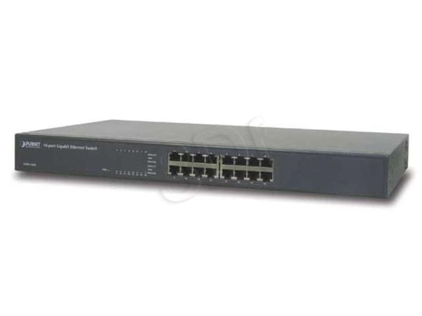 PLANET GSW-1601 - Switch - ikke-styrt - 16 x 10/100/1000 - stasjonær