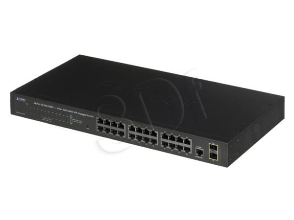 PLANET GS-4210-24T2S - Switch - Styrt - 24 x 10/100/1000 + 2 x SFP - stasjonær, rackmonterbar