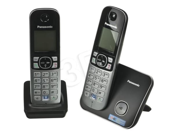 Panasonic KX-TG6812, DECT-puhelin, Kaiutinpuhelin, 120 entries, Soittajan tunnistus, Musta, Hopea