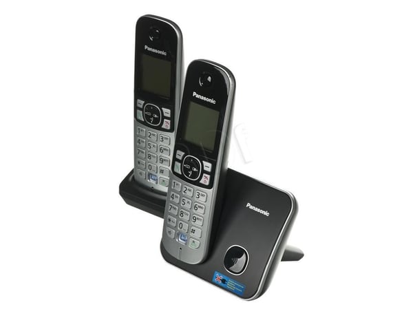 Panasonic KX-TG6812, DECT-puhelin, Kaiutinpuhelin, 120 entries, Soittajan tunnistus, Musta, Hopea