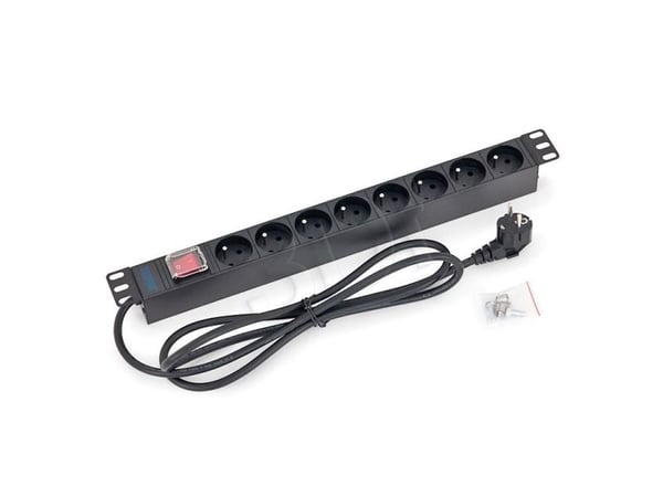 Triton RAB-PD-X03-A1, Sort, 8 x CSN, 2 m, 16 A, 16 A, 48,3 cm (19")