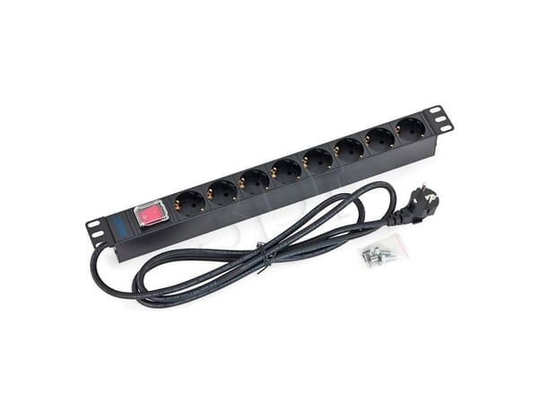 Triton RAB-PD-X04-A1 - Strømfordelingslist (kan monteres i rack) - AC 230 V - utgangskontakter: 8 - 1U - 19" - 2 m kabel - RAL 9005