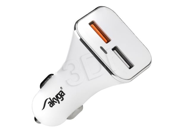 Akyga AK-CH-08, Auto, USB, 12 V, 3 A, Valkoinen