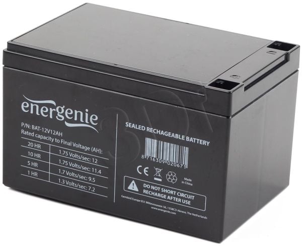 Gembird EnerGenie BAT-12V12AH - UPS-batteri - 1 x batteri - 12 Ah