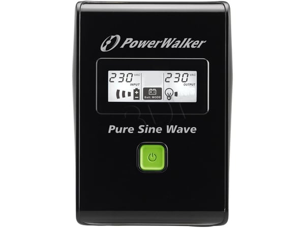 PowerWalker VI 800 SW - UPS - AC 220/230/240 V - 480 Watt - 800 VA - 9 Ah - USB - utgångskontakter: 3 - svart