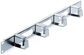 Intellinet 19" Cable Management Panel, 1U, 4 short plastic rings, Grey - Rackkabelstyringspanel - grå, RAL 7035 - 1U - 19"