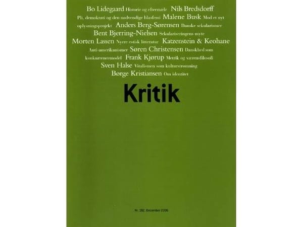 KRITIK, 39. årgang, 182 | Lasse Horne Kjældgaard; Frederik Stjernfelt | Språk: Dansk