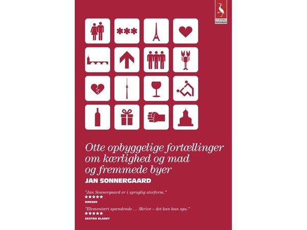 Åtte oppbyggelige fortellinger om kjærlighet og mat og fremmede byer | Jan Sonnergaard | Språk: Dansk