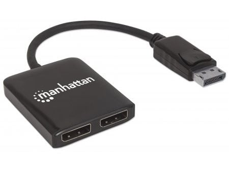 Manhattan 207768, DisplayPort, 2x DisplayPort, 3840 x 2160 piksler, Sort, Plast, 4K Ultra HD
