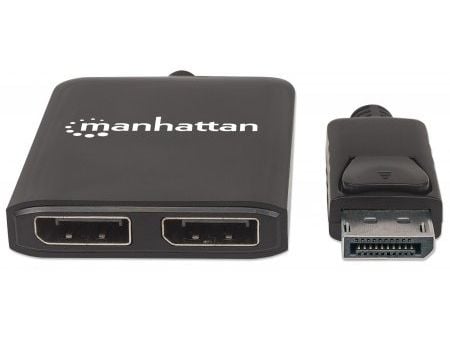 Manhattan 207768, DisplayPort, 2x DisplayPort, 3840 x 2160 piksler, Sort, Plast, 4K Ultra HD