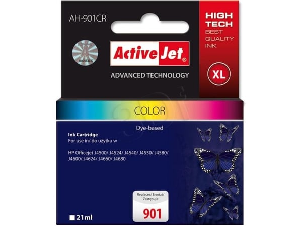 Activejet AH-901CR muste (korvaava HP 901 CC656AE; Premium; 21 ml; väri)