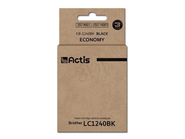 Actis KB-1240BK, Standard utskriftsproduksjon, Pigmentbasert blekk, 19 ml, 1 stykker, Enkeltpakke
