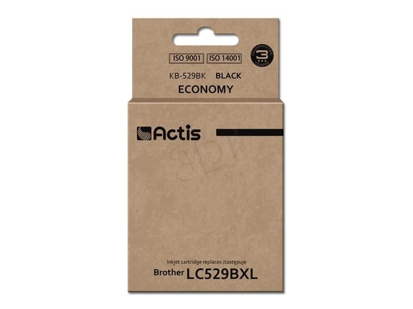Actis KB-529BK, Standard utskriftsproduksjon, Pigmentbasert blekk, 58 ml, 1 stykker, Enkeltpakke
