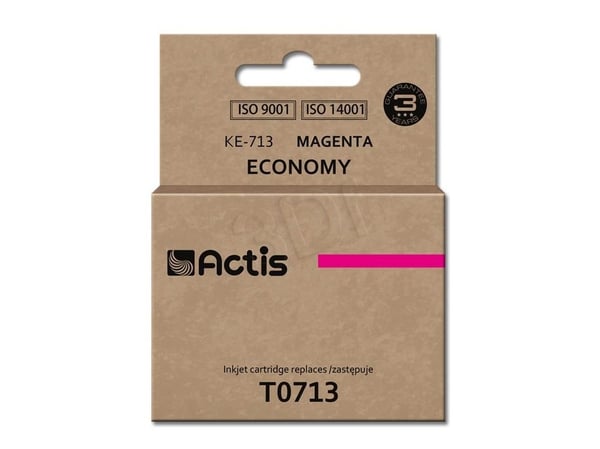 Actis KE-713, Standard utskriftsproduksjon, Fiolblå, Fargestoffbasert blekk, 13,5 ml, 1 stykker, Enkeltpakke