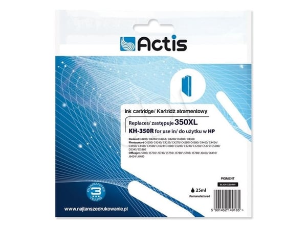 Actis KH-350R, Korkea (XL) värintuotto, Väriainepohjainen muste, 35 ml, 1000 sivua, 1 kpl, Kertapakkaus