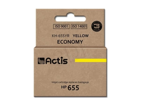 Actis KH-655YR, Standard utskriftsproduksjon, Fargestoffbasert blekk, 12 ml, 1 stykker, Enkeltpakke