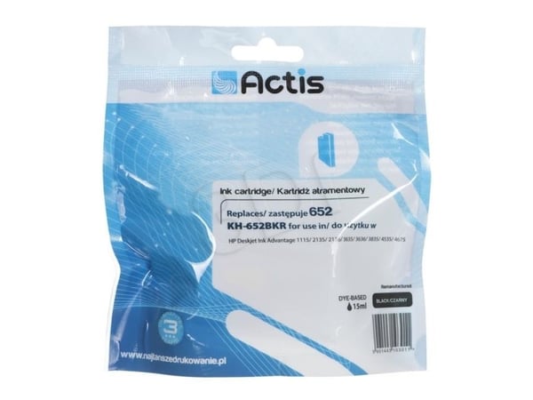Actis KH-652BKR, Standard utskriftsproduksjon, Pigmentbasert blekk, 15 ml, 1 stykker, Enkeltpakke