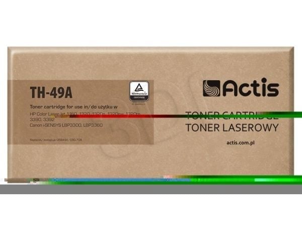 Actis värikasetti TH-49A (korvaava HP 49A Q5949A, Canon CRG-708; Standard; 2500 sivua; musta), 2500 sivua, musta, 1 kpl